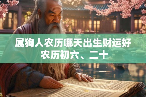 属狗人农历哪天出生财运好 农历初六、二十