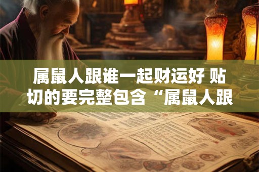 属鼠人跟谁一起财运好 贴切的要完整包含“属鼠人跟谁一起财运好”