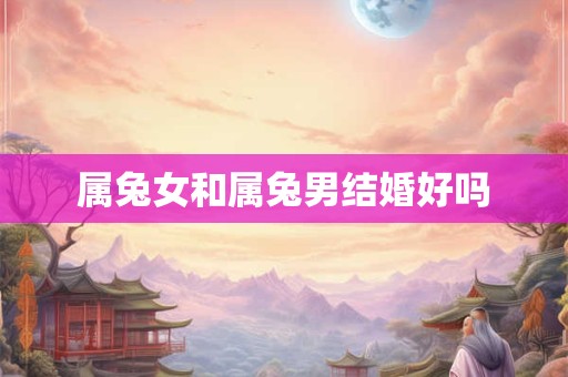 属兔女和属兔男结婚好吗