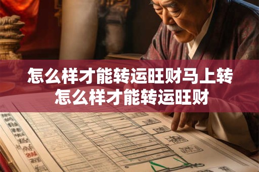 怎么样才能转运旺财马上转 怎么样才能转运旺财