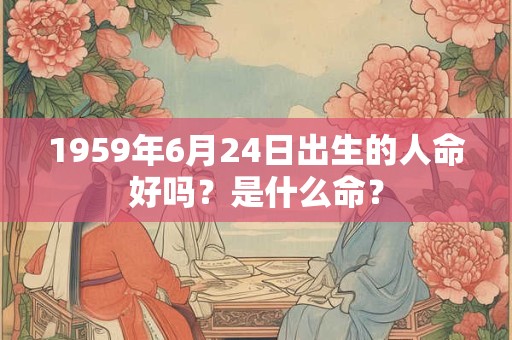 1959年6月24日出生的人命好吗？是什么命？