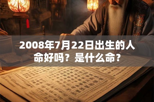 2008年7月22日出生的人命好吗？是什么命？