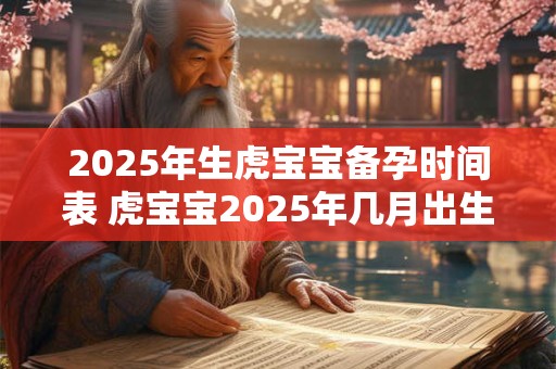 2025年生虎宝宝备孕时间表 虎宝宝2025年几月出生最好