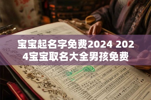宝宝起名字免费2024 2024宝宝取名大全男孩免费