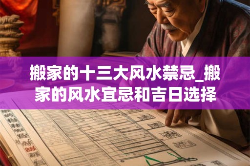 搬家的十三大风水禁忌_搬家的风水宜忌和吉日选择