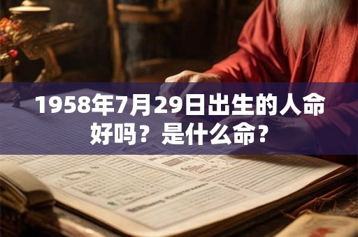 1958年7月29日出生的人命好吗？是什么命？