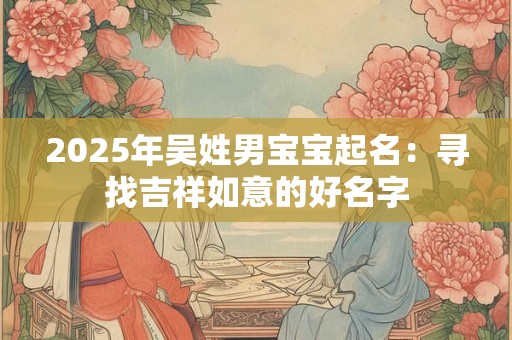 2025年吴姓男宝宝起名：寻找吉祥如意的好名字