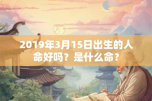 2019年3月15日出生的人命好吗？是什么命？