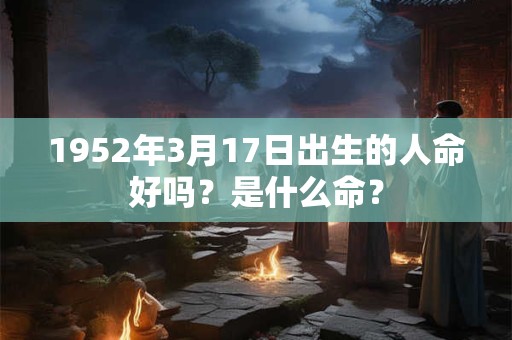 1952年3月17日出生的人命好吗？是什么命？