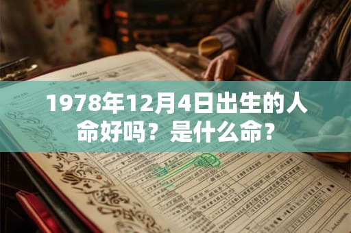1978年12月4日出生的人命好吗？是什么命？
