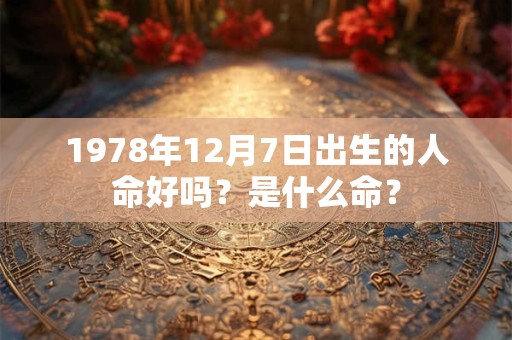 1978年12月7日出生的人命好吗？是什么命？