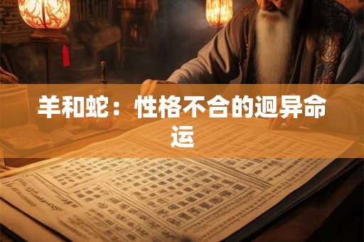 羊和蛇：性格不合的迥异命运
