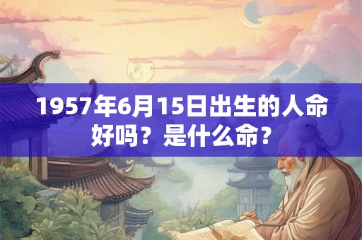 1957年6月15日出生的人命好吗？是什么命？