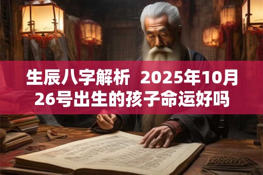 生辰八字解析  2025年10月26号出生的孩子命运好吗