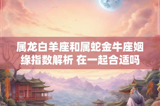 属龙白羊座和属蛇金牛座姻缘指数解析 在一起合适吗