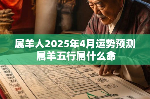 属羊人2025年4月运势预测 属羊五行属什么命