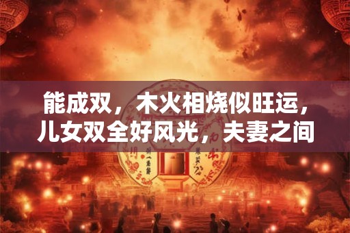 能成双，木火相烧似旺运，儿女双全好风光，夫妻之间都安康。