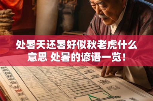 处暑天还暑好似秋老虎什么意思 处暑的谚语一览！