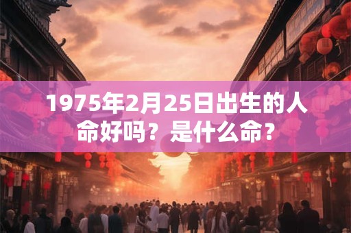 1975年2月25日出生的人命好吗？是什么命？