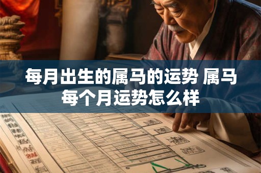 详细阅读:每月出生的属马的运势 属马每个月运势怎么样 每月出生的属马的运势 属马每个月运势怎么样