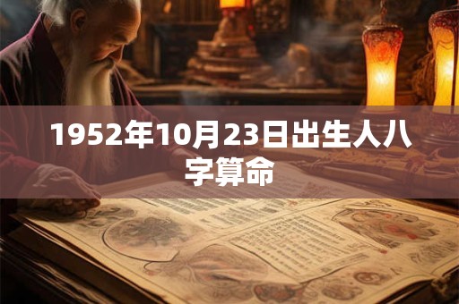 1952年10月23日出生人八字算命