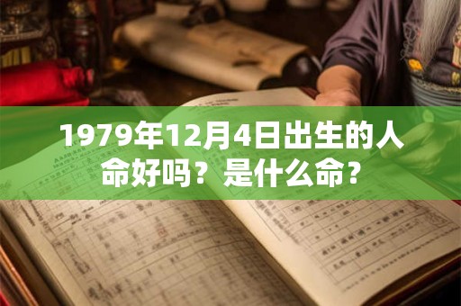 1979年12月4日出生的人命好吗？是什么命？
