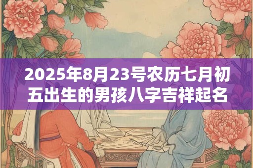 2025年8月23号农历七月初五出生的男孩八字吉祥起名