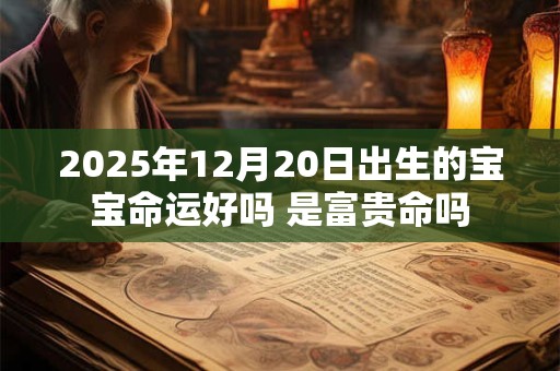2025年12月20日出生的宝宝命运好吗 是富贵命吗