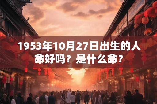 1953年10月27日出生的人命好吗？是什么命？