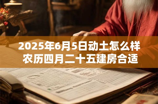 2025年6月5日动土怎么样 农历四月二十五建房合适吗