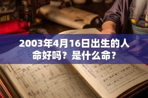 2003年4月16日出生的人命好吗？是什么命？