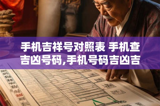 手机吉祥号对照表 手机查吉凶号码,手机号码吉凶吉祥号