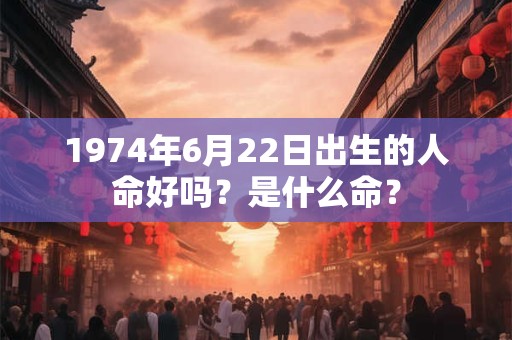 1974年6月22日出生的人命好吗？是什么命？