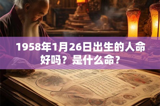 1958年1月26日出生的人命好吗？是什么命？