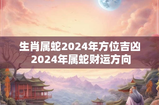 生肖属蛇2024年方位吉凶 2024年属蛇财运方向