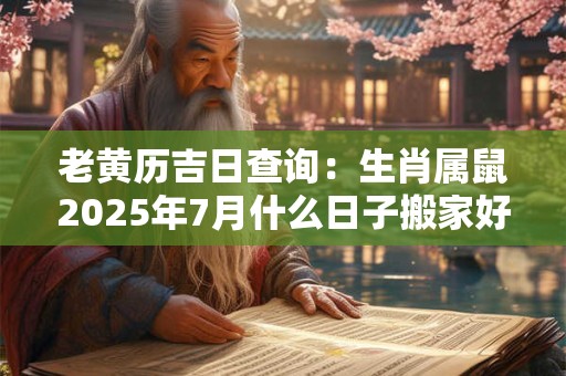 老黄历吉日查询：生肖属鼠2025年7月什么日子搬家好
