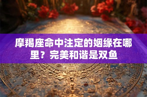 摩羯座命中注定的姻缘在哪里？完美和谐是双鱼