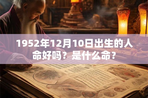1952年12月10日出生的人命好吗？是什么命？