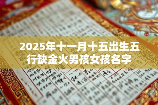 2025年十一月十五出生五行缺金火男孩女孩名字