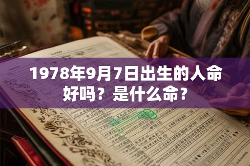 1978年9月7日出生的人命好吗？是什么命？