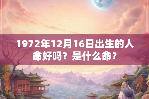 1972年12月16日出生的人命好吗？是什么命？