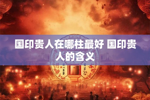 国印贵人在哪柱最好 国印贵人的含义