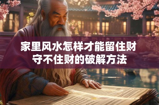 家里风水怎样才能留住财 守不住财的破解方法