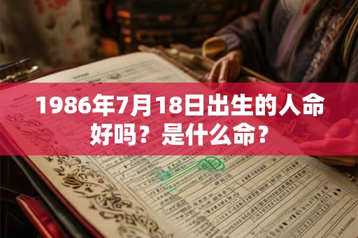 1986年7月18日出生的人命好吗？是什么命？