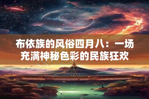 布依族的风俗四月八：一场充满神秘色彩的民族狂欢