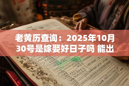 老黄历查询：2025年10月30号是嫁娶好日子吗 能出嫁吗