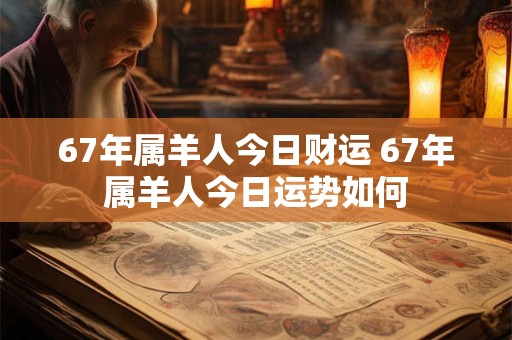 67年属羊人今日财运 67年属羊人今日运势如何