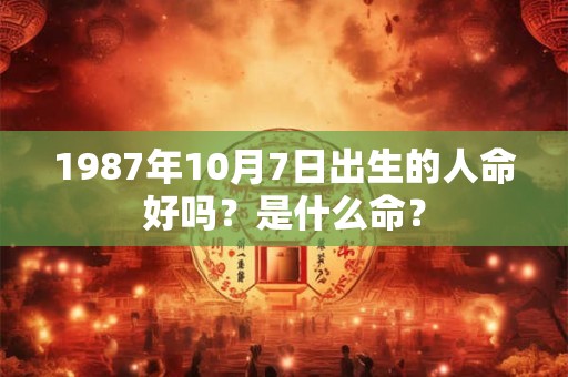 1987年10月7日出生的人命好吗？是什么命？