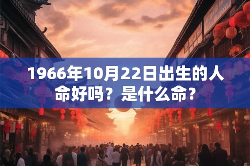1966年10月22日出生的人命好吗？是什么命？