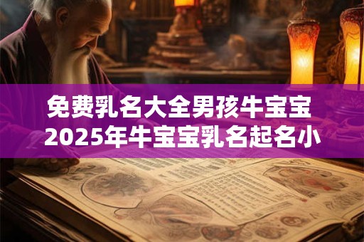 免费乳名大全男孩牛宝宝 2025年牛宝宝乳名起名小贴士